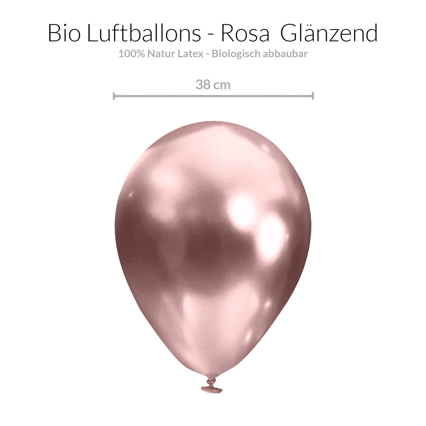 BIO Luftballons Rosa Chrome/Glänzend • XXL 38cm • MADE IN EU