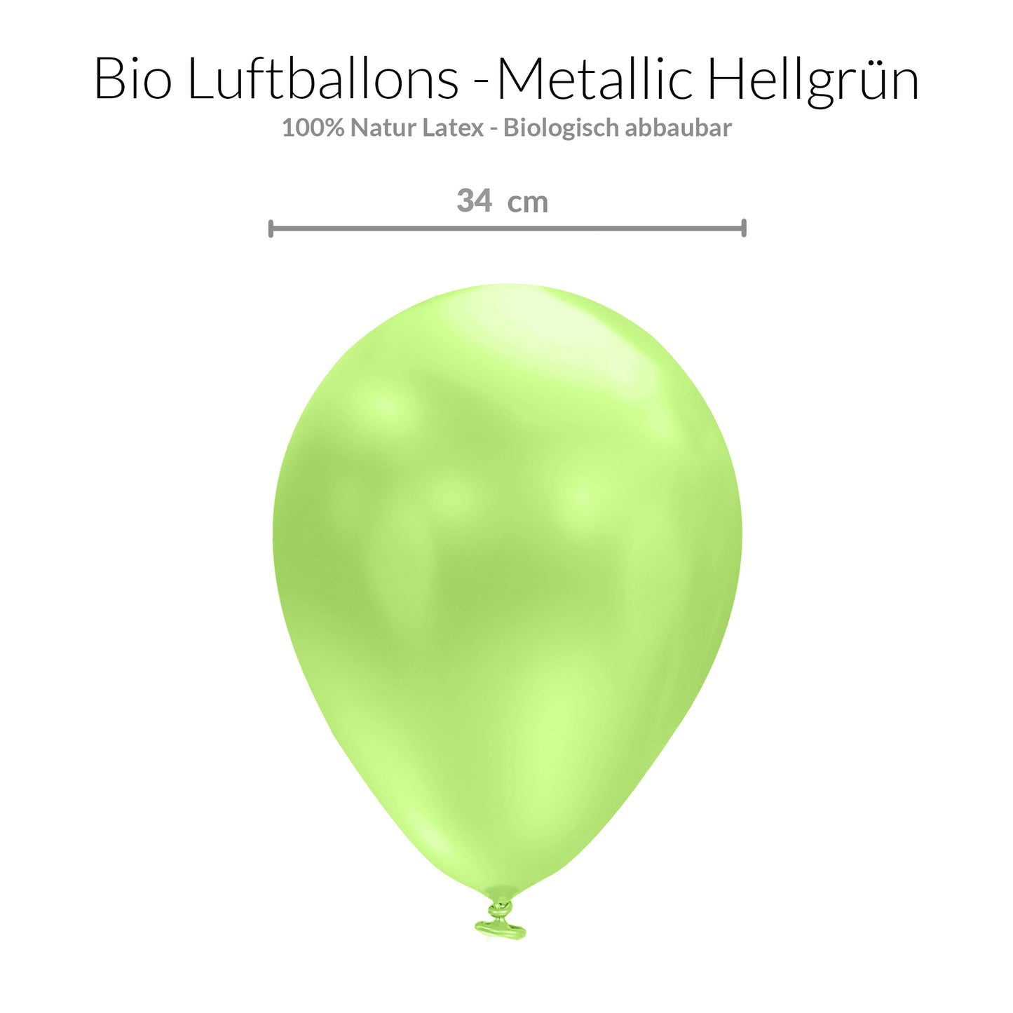 BIO Luftballons Hellgrün • MADE IN EU • Zertifiziert nachhaltige Bio Ballons • 100% Naturlatex