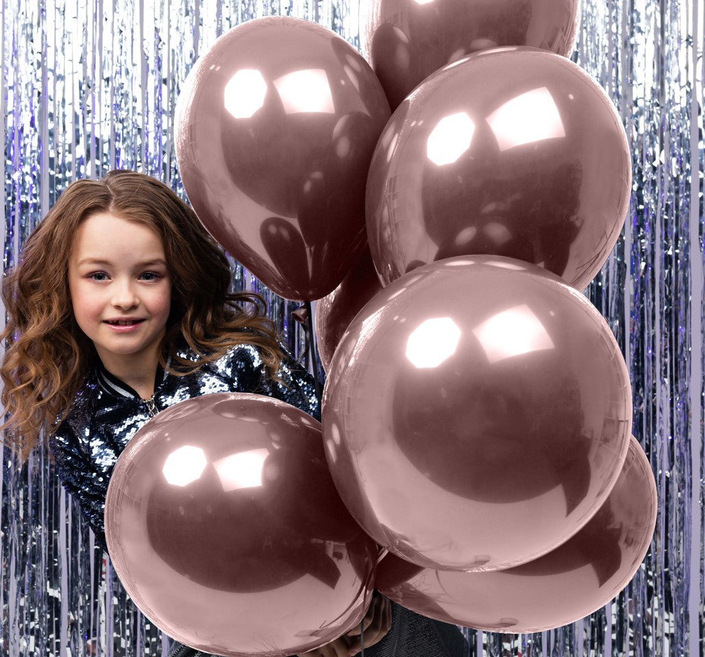 BIO Luftballons Rosa Chrome/Glänzend • XXL 38cm • MADE IN EU