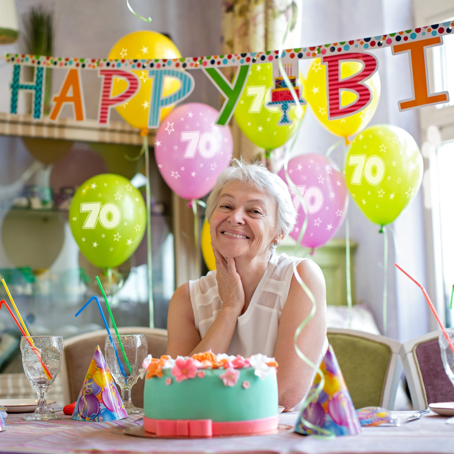 Luftballons 70. Geburtstag •15 Stück• MADE IN EU • Premium BIO Ballons inkl. beschreibbarem Ballon