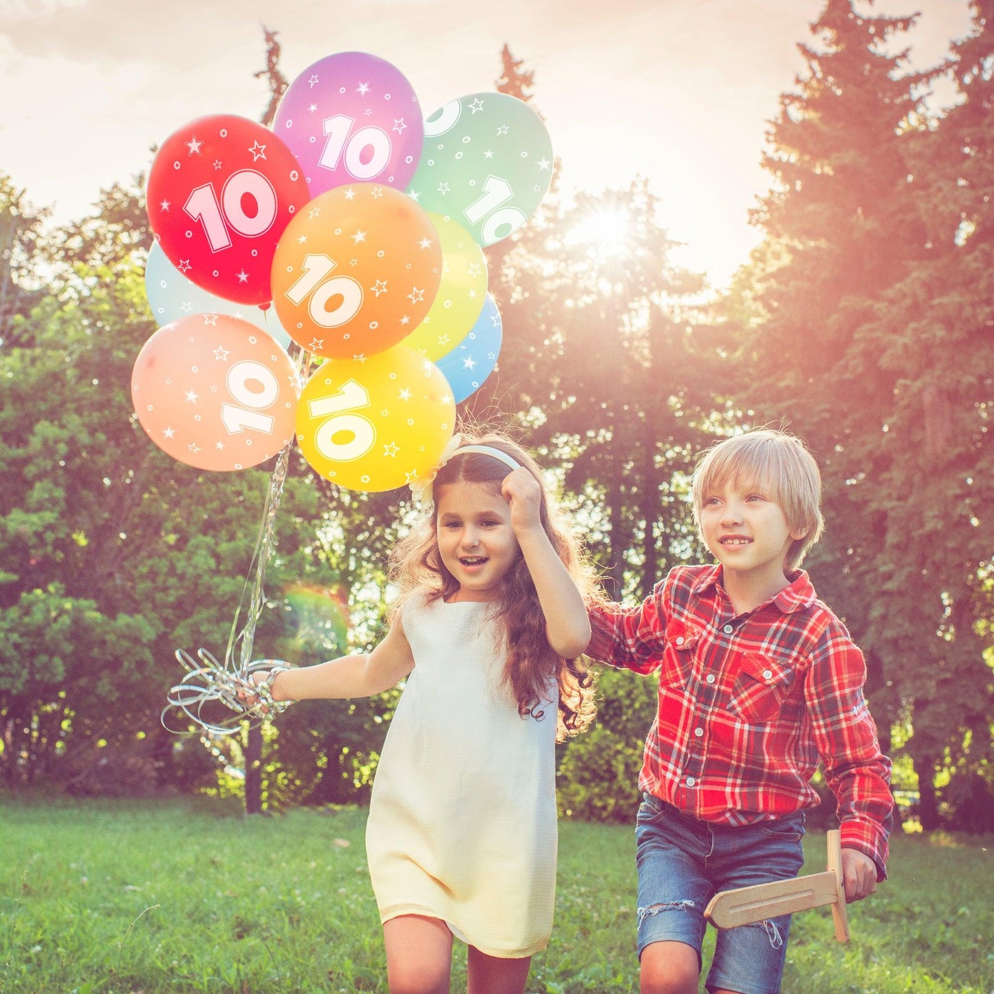 Zahlen Luftballons - Zahl 10 - 21 Ballons + Zubehör - Bastelbaer-Shop