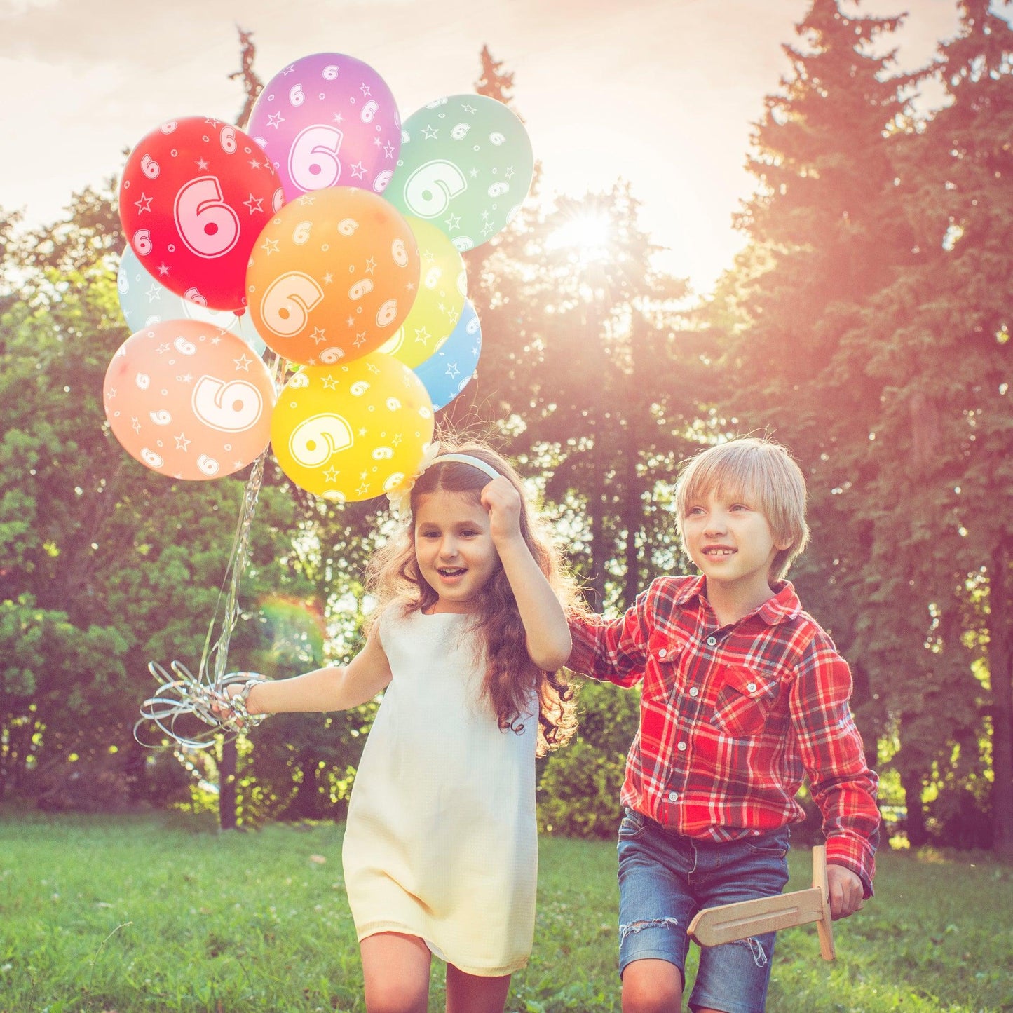 Zahlen Luftballons - Zahl 6 - 21 Ballons + Zubehör - Bastelbaer-Shop