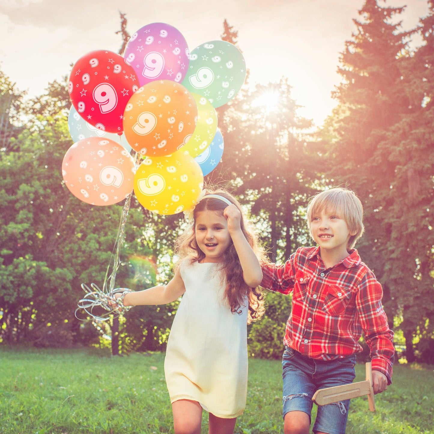Zahlen Luftballons - Zahl 9 - 21 Ballons + Zubehör - Bastelbaer-Shop