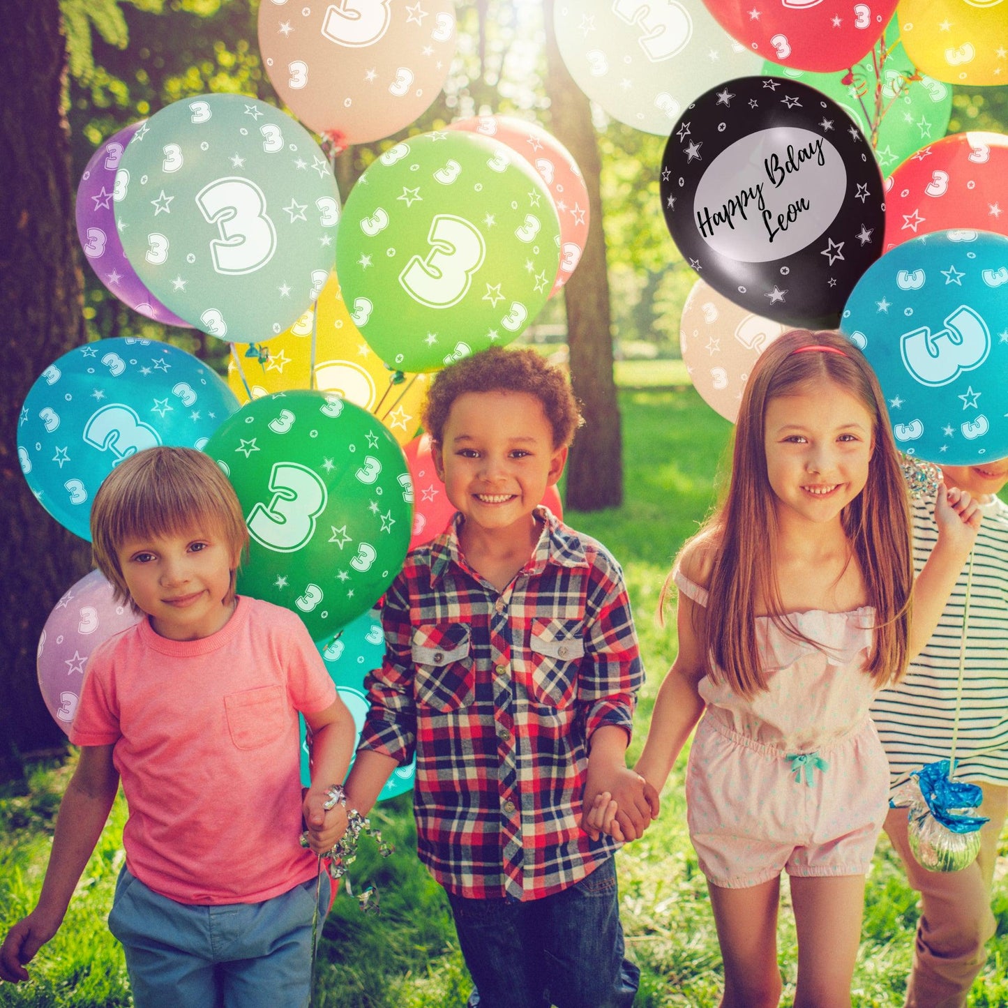 Zahlen Luftballons - Zahl 3 - 21 Ballons + Zubehör - Bastelbaer-Shop