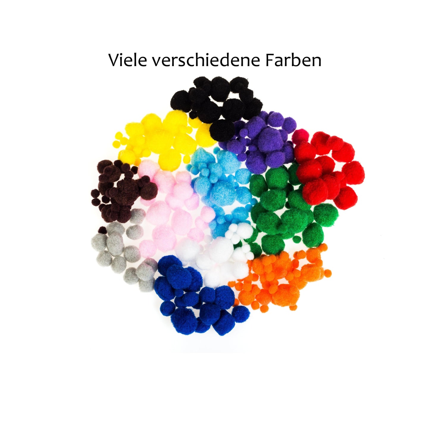 Bastelbär Pompons zum Basteln - bunte Filzkugeln - 350 Pompom - Bastelbaer-Shop