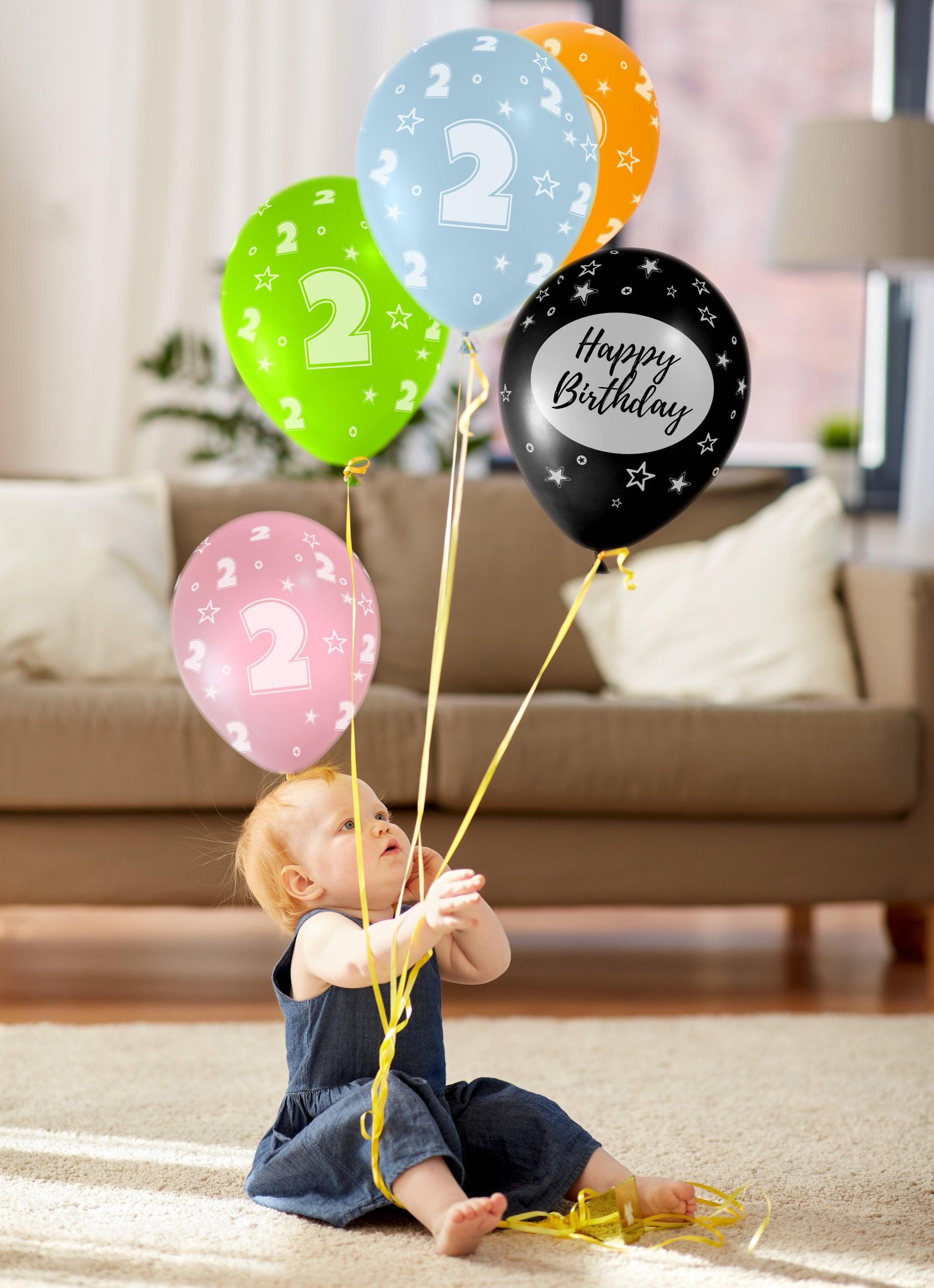 Zahlen Luftballons - Zahl 2 - 21 Ballons + Zubehör - Bastelbaer-Shop
