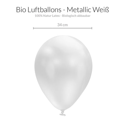 BIO Luftballons Weiß • MADE IN EU • 100% Naturlatex