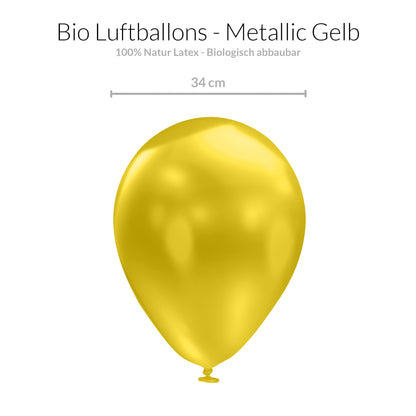 BIO Luftballons Gelb • MADE IN EU • 100% Naturlatex