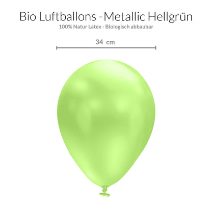 BIO Luftballons Hellgrün • MADE IN EU • Zertifiziert nachhaltige Bio Ballons • 100% Naturlatex