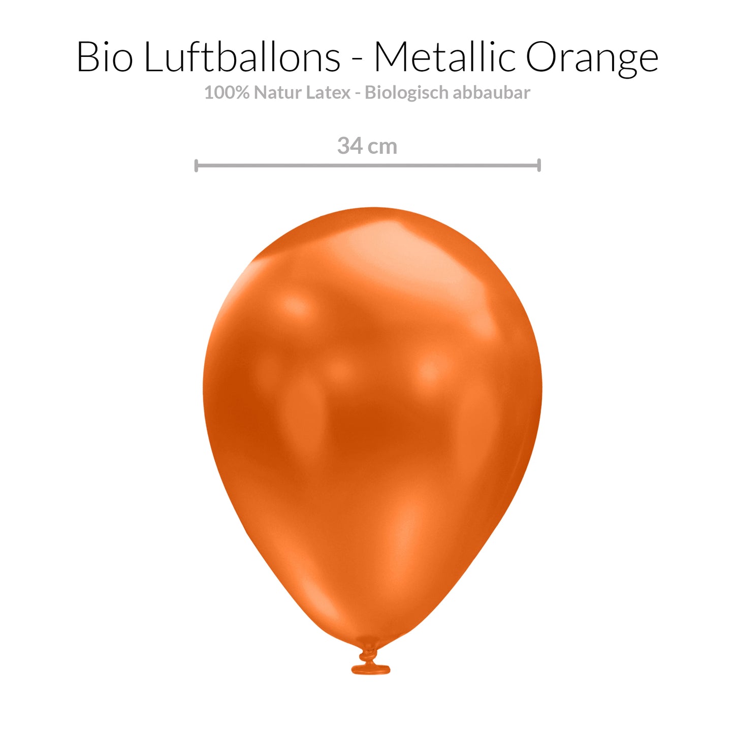 BIO Luftballons Orange • MADE IN EU • 100% Naturlatex