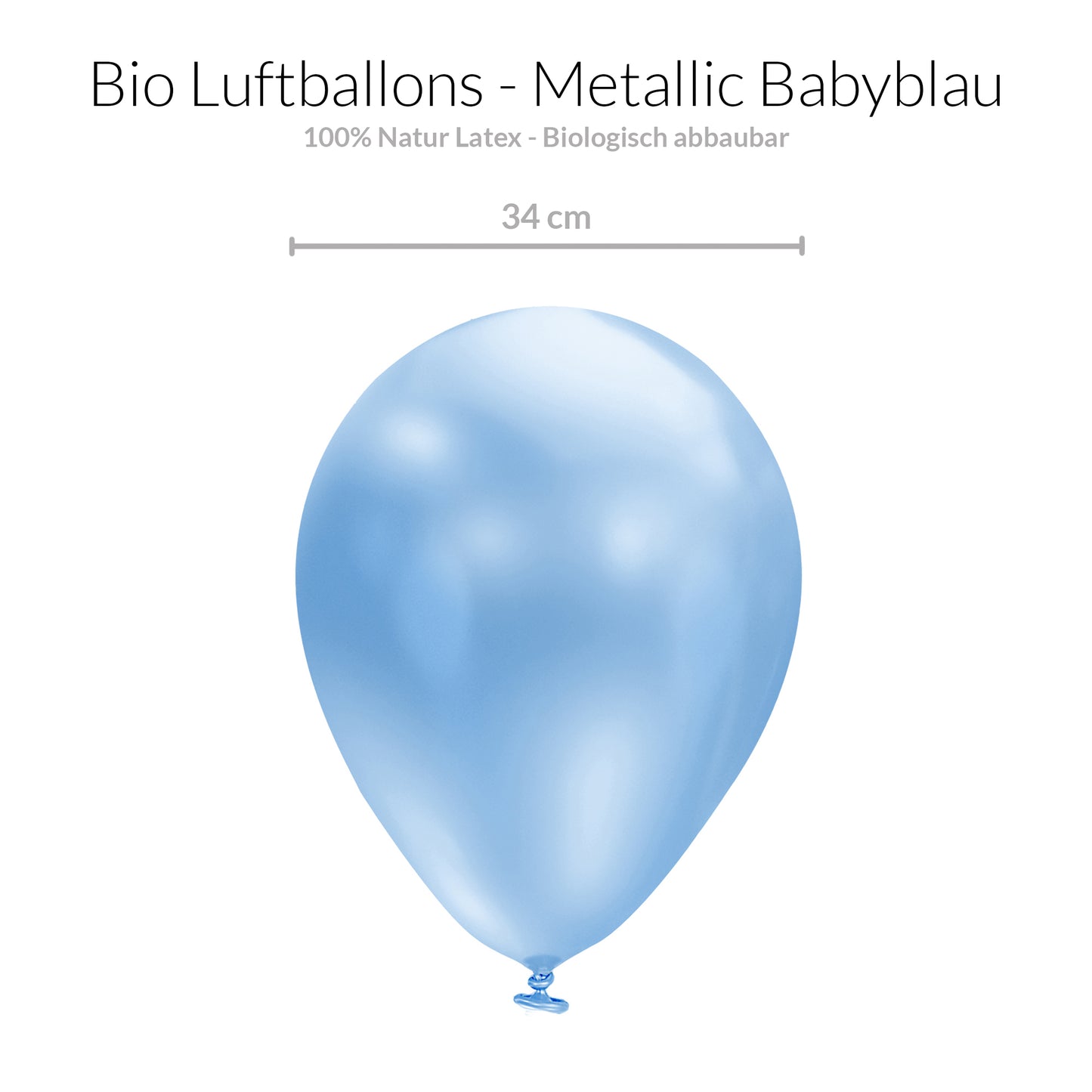 BIO Luftballons Hellblau Metallic • MADE IN EU • 100% Naturlatex