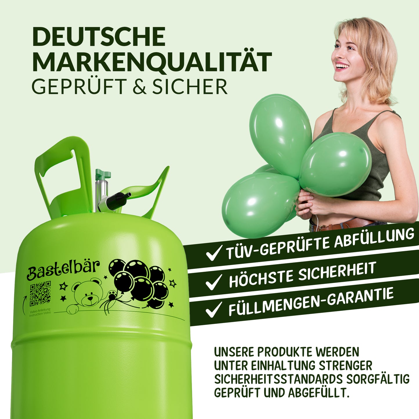 Ballongas für 30 Ballons - Inkl 100 Ballons ÖKO-TEST "Sehr Gut"