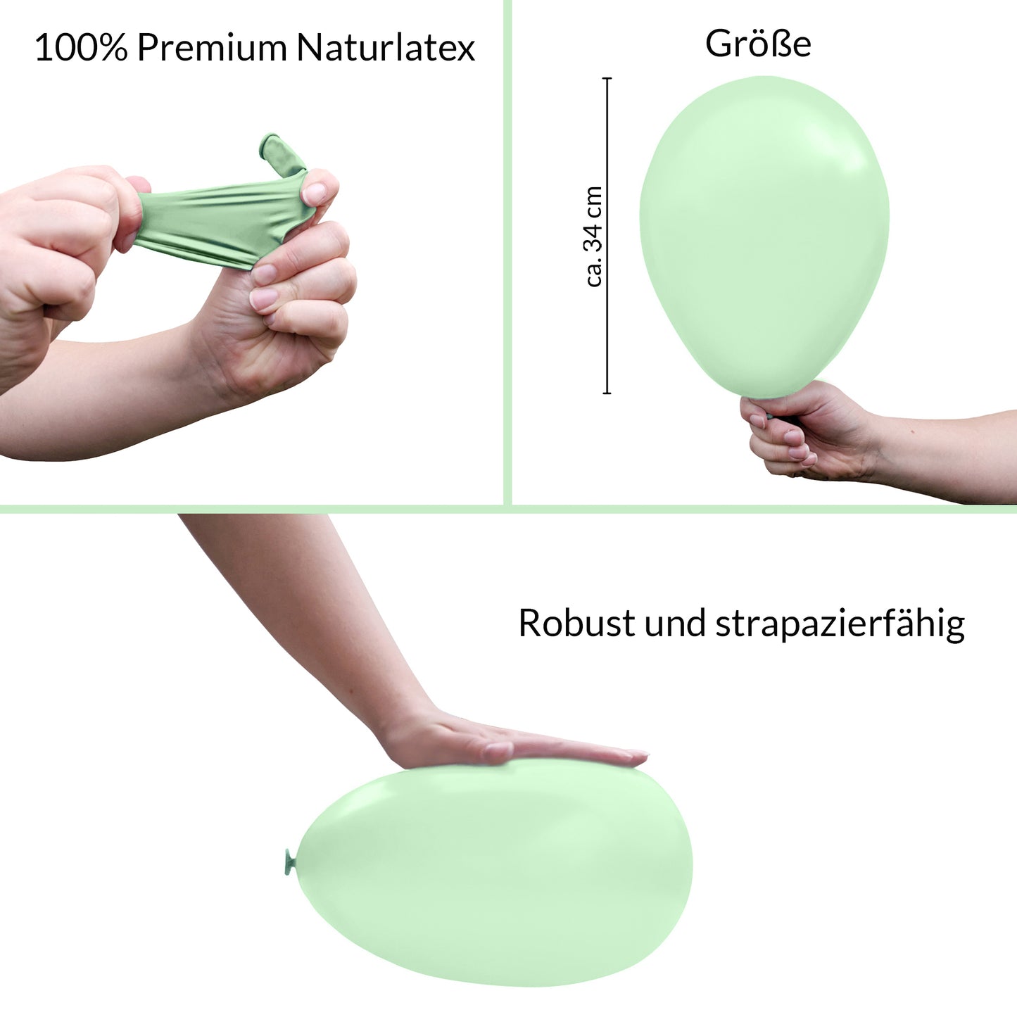 BIO Luftballons Mint • MADE IN EU • 100% Naturlatex
