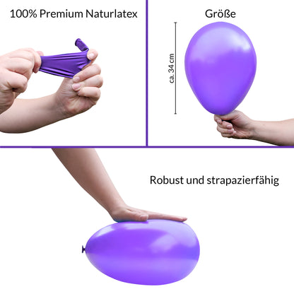 BIO Luftballons Lila • MADE IN EU • 100% Naturlatex