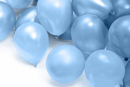 BIO Luftballons Hellblau Metallic • MADE IN EU • 100% Naturlatex