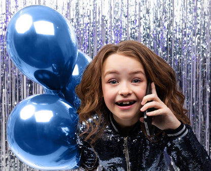 BIO Luftballons Blau Chrome/Glänzend • XXL 38cm • MADE IN EU