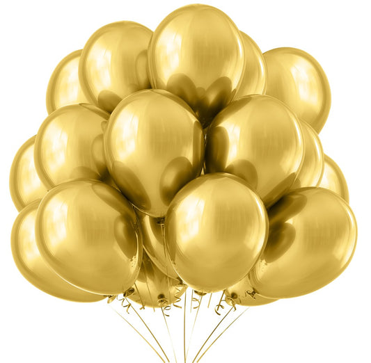 BIO Luftballons Gold Chrome/Glänzend • XXL 38cm • MADE IN EU