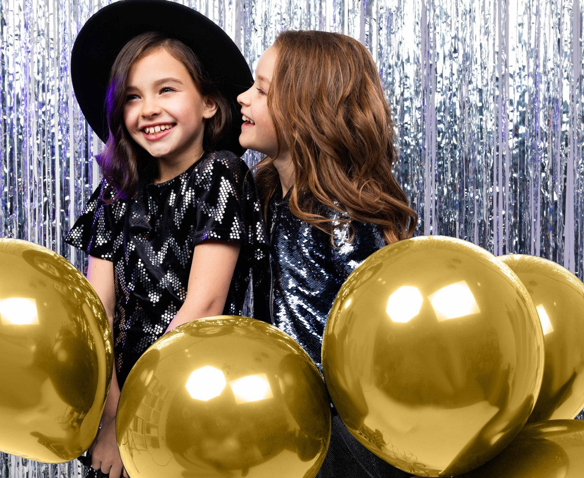 BIO Luftballons Gold Chrome/Glänzend • XXL 38cm • MADE IN EU