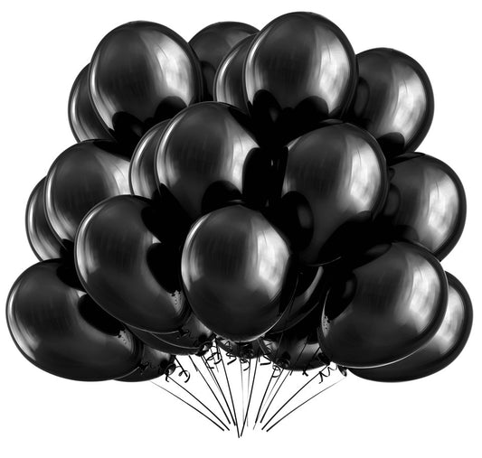 BIO Luftballons Schwarz Chrome/Glänzend • XXL 38cm • MADE IN EU