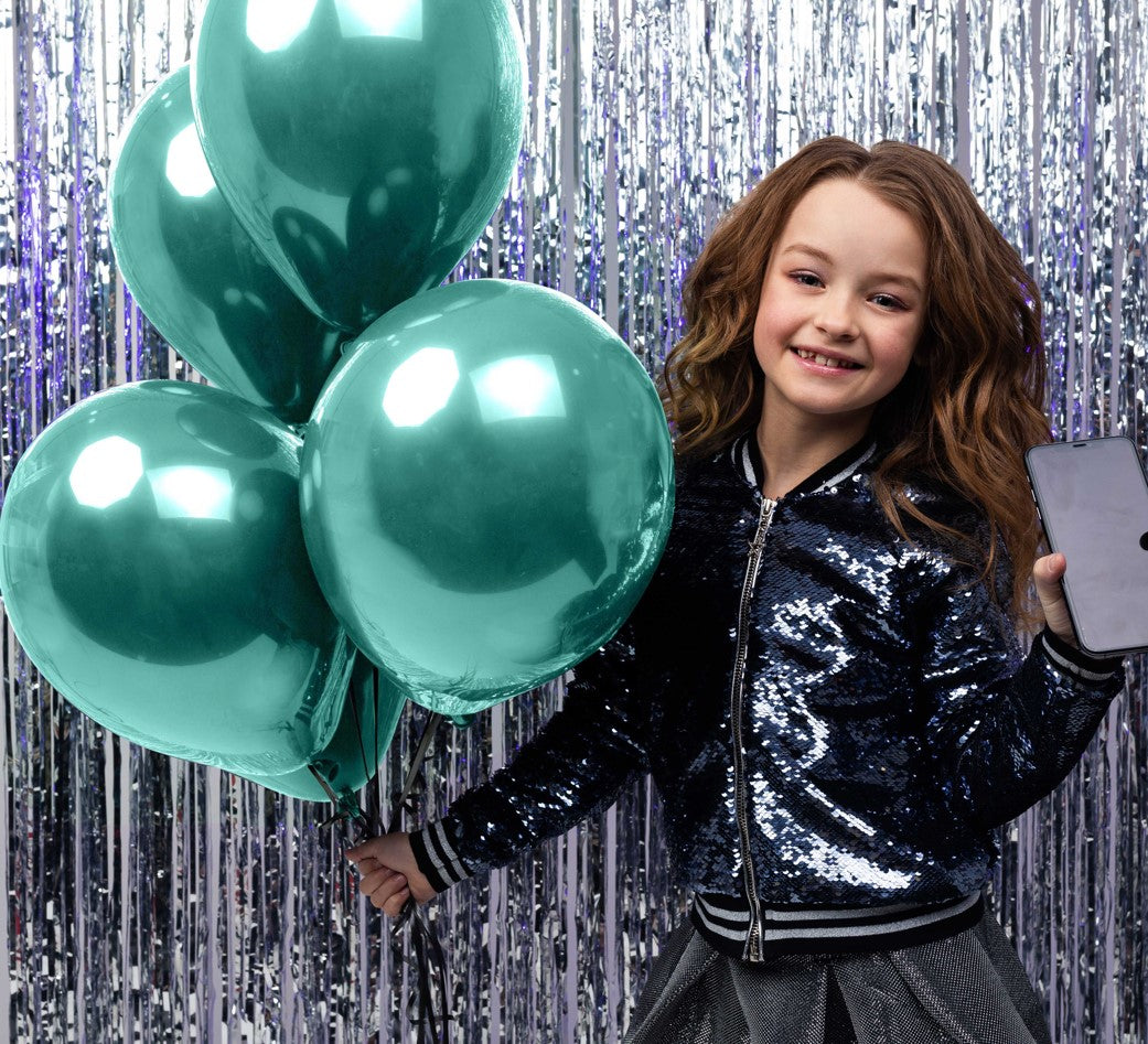 BIO Luftballons Grün Chrome/Glänzend • XXL 38cm • MADE IN EU