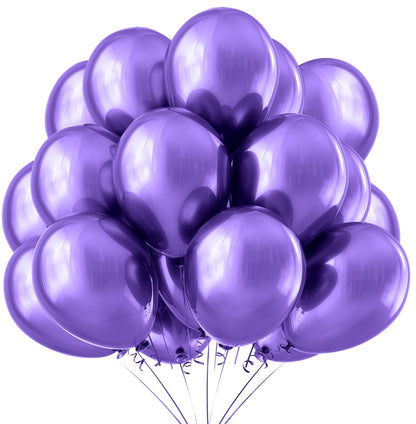 BIO Luftballons Lila Chrome/Glänzend • XXL 38cm • MADE IN EU • 100% Naturlatex
