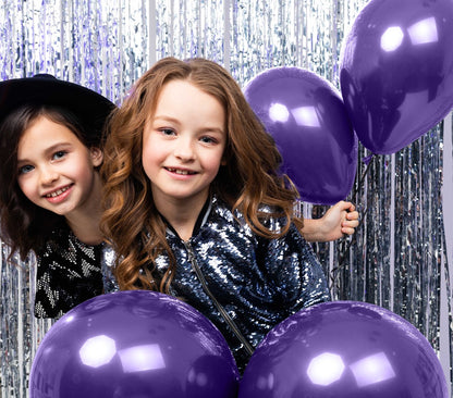 BIO Luftballons Lila Chrome/Glänzend • XXL 38cm • MADE IN EU • 100% Naturlatex