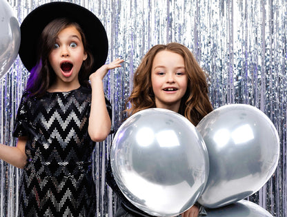 BIO Luftballons Silber Chrome/Glänzend • XXL 38cm • MADE IN EU