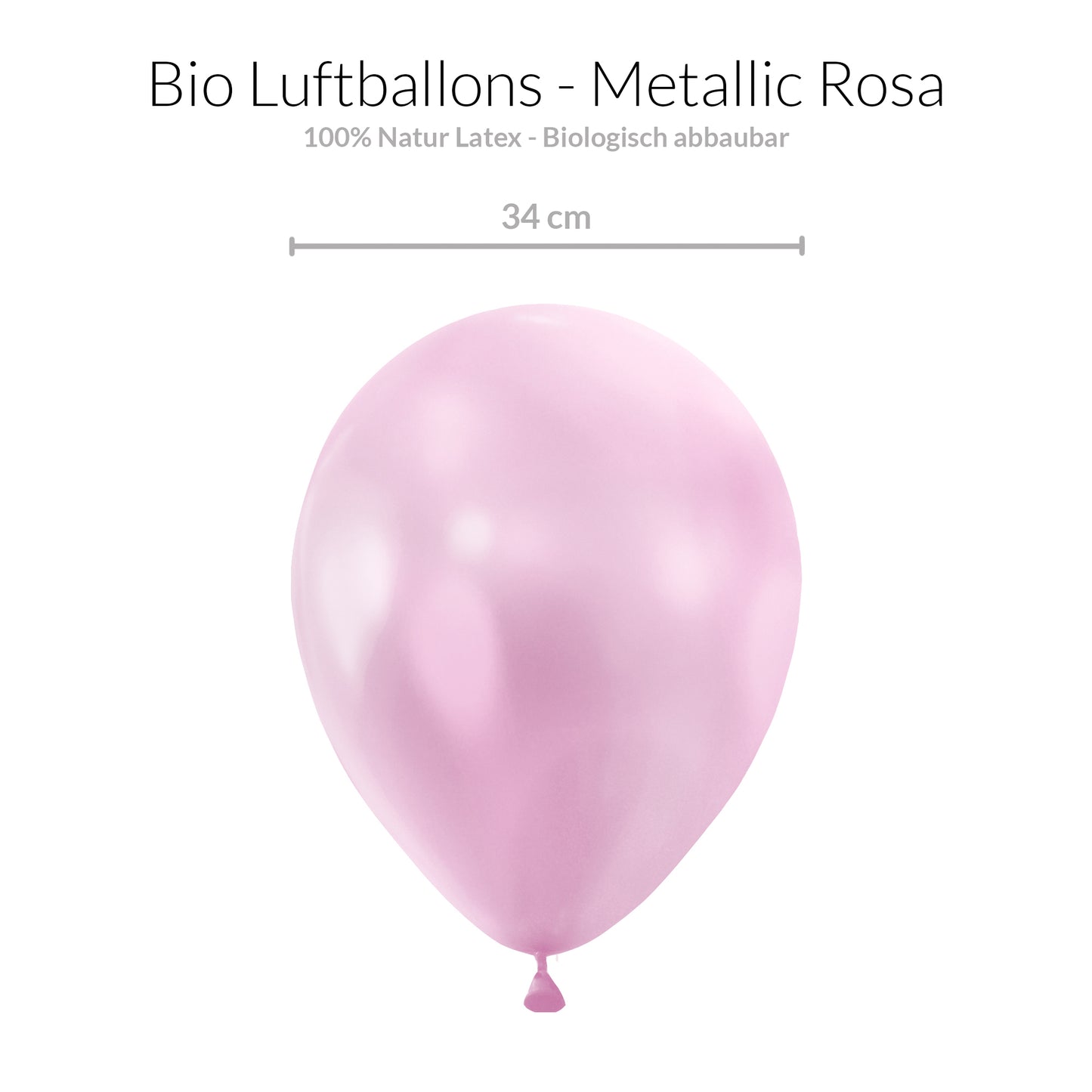 BIO Rosa Luftballons • MADE IN EU • 100% Naturlatex • Ø34 cm