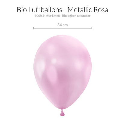 BIO Rosa Luftballons • MADE IN EU • 100% Naturlatex • Ø34 cm