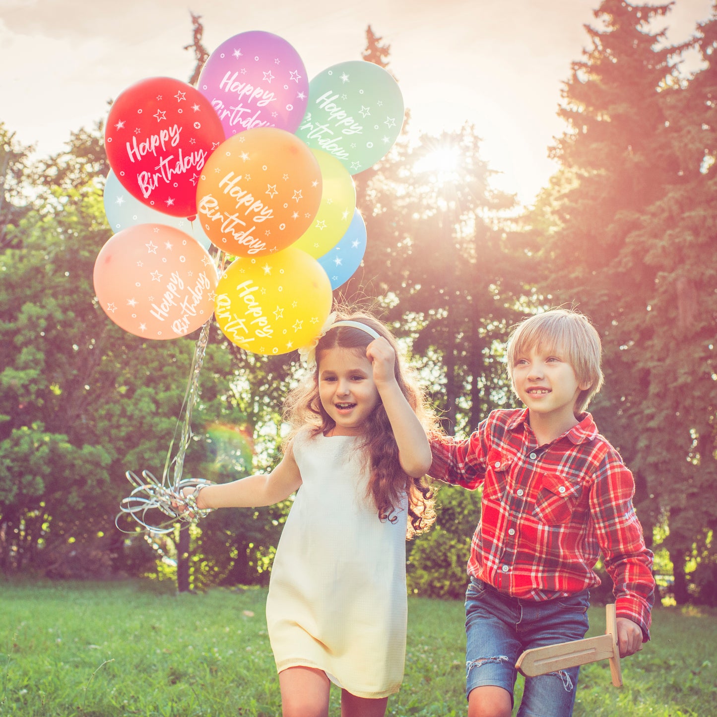 Happy Birthday Luftballons [15 Stück] • MADE IN EU • Premium BIO Ballons • 100% Naturlatex