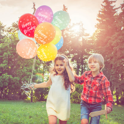 Happy Birthday Luftballons [15 Stück] • MADE IN EU • Premium BIO Ballons • 100% Naturlatex