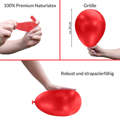BIO Luftballons Rot• MADE IN EU • 100% Naturlatex