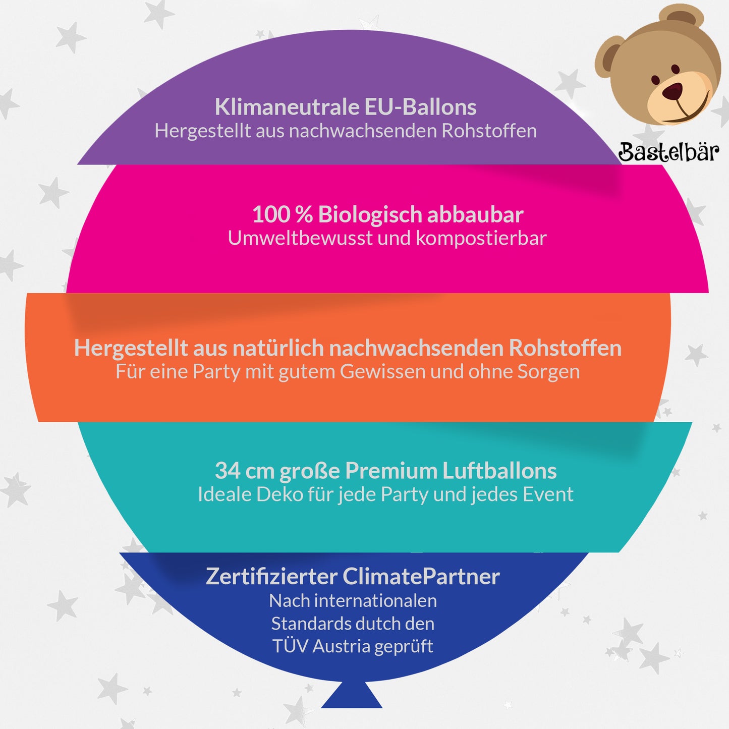 Happy Birthday Luftballons [15 Stück] • MADE IN EU • Premium BIO Ballons • 100% Naturlatex