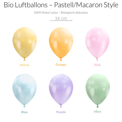 BIO Luftballons Macaron Mix• MADE IN EU • 100% Naturlatex