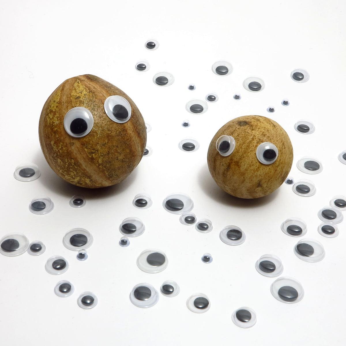 Wackelaugen Selbstklebend - 200 Stück - 5 Größen - von 5 bis 14 mm - Bastelbaer-Shop