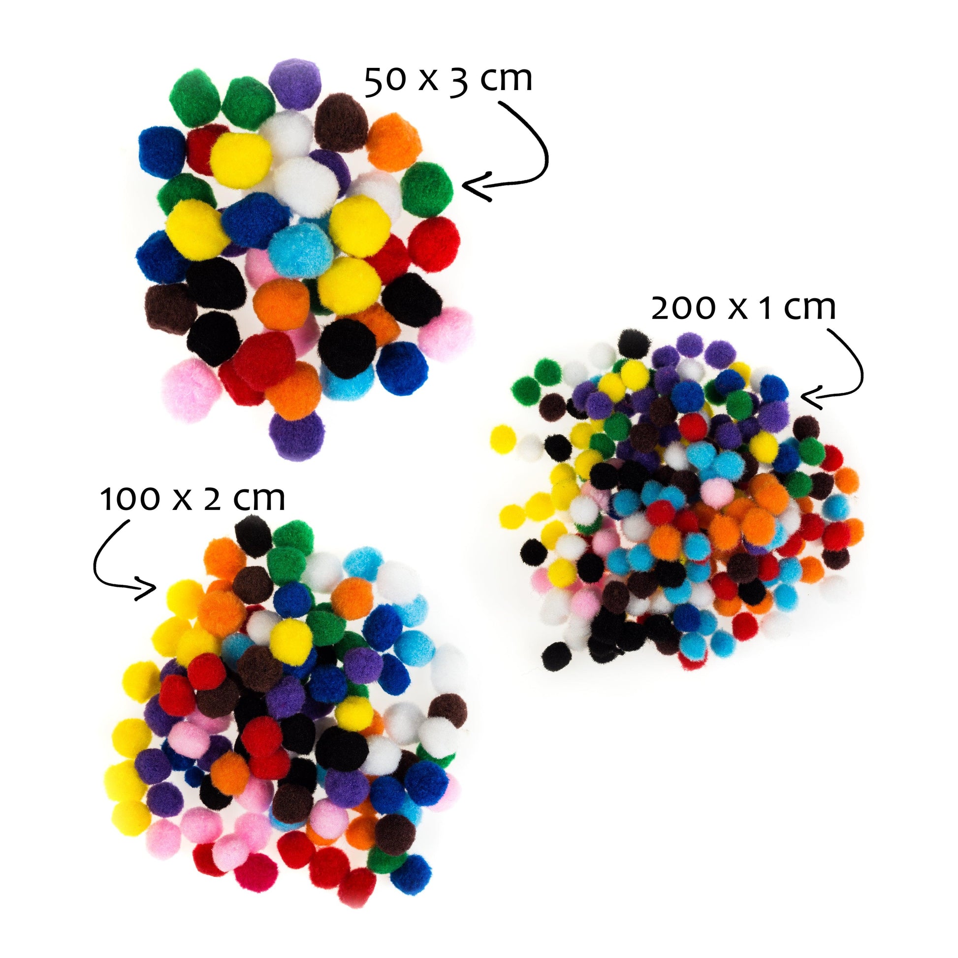 Bastelbär Pompons zum Basteln - bunte Filzkugeln - 350 Pompom - Bastelbaer-Shop
