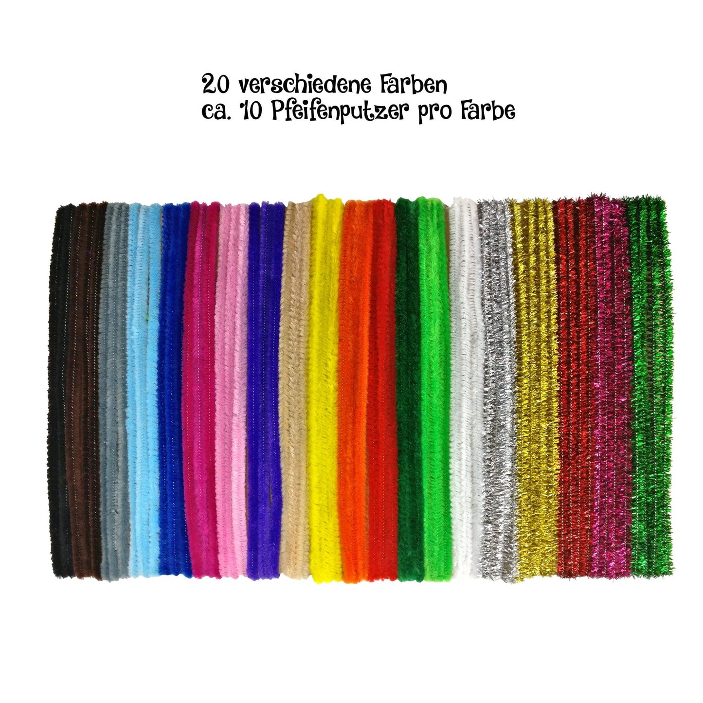 Pfeifenputzer 200 Pfeiffenreiniger in 20 Farben - Bastelbaer-Shop