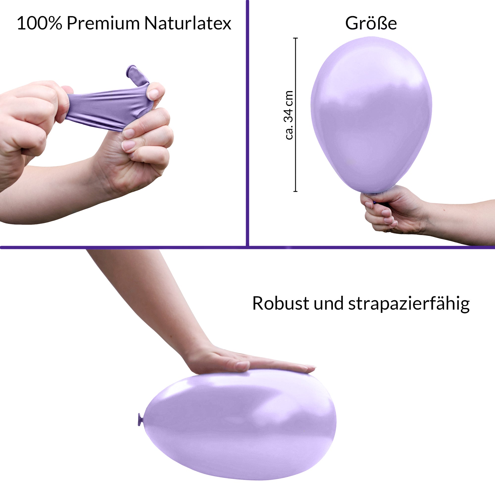 BIO Luftballons Geburtstag [50 Stück] Pastell/Macaron Mix• MADE IN EU • Zertifiziert nachhaltige Bio Ballons • 100% Naturlatex