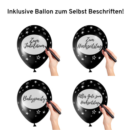 Happy Birthday Luftballons [15 Stück] • MADE IN EU • Premium BIO Ballons • 100% Naturlatex